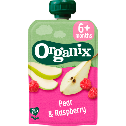 Organix Bio Knijpfruit Peer Framboos 6+ Maanden 100 gram