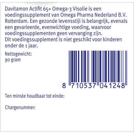 Davitamon Actifit 65+ Omega 3 Visolie Capsules