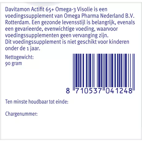 Davitamon Actifit 65+ Omega-3 Visolie Capsules 80 stuks
