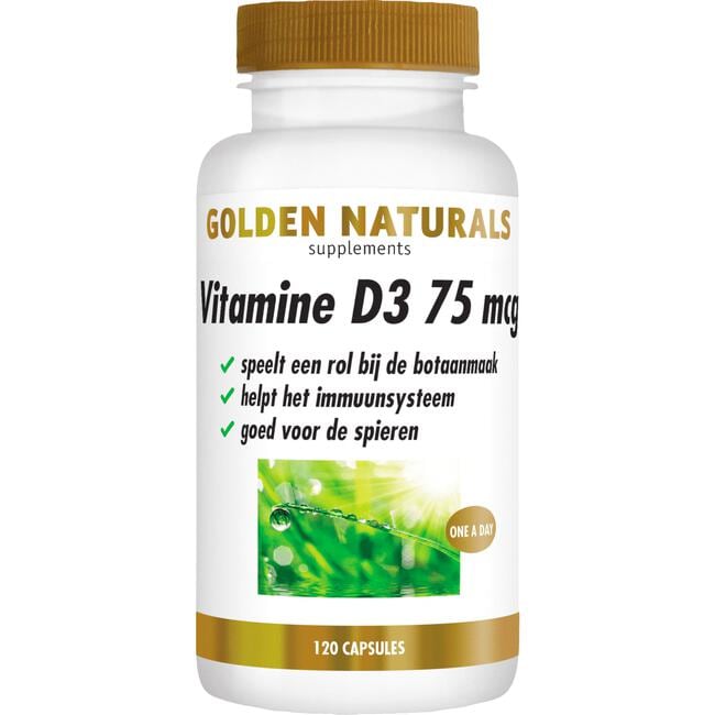 Golden Naturals Vitamine D3 75 mcg Softgel Capsules 120 stuks