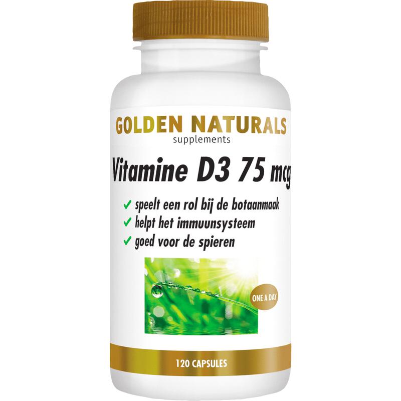 Golden Naturals Vitamine D3 75 MCG Softgel Capsules 120 stuks