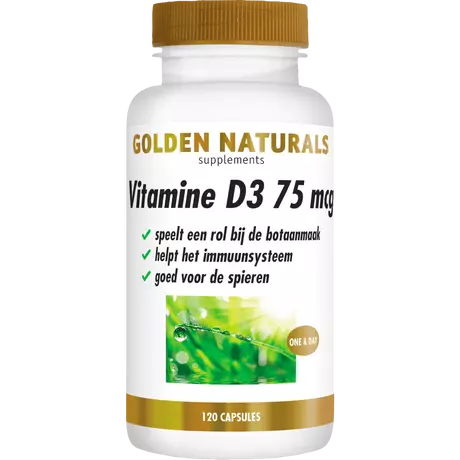 Golden Naturals Vitamine D3 75 MCG Softgel Capsules 120 stuks