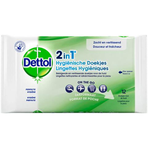 Dettol 2-in-1 Hygienische Doekjes 12 stuks