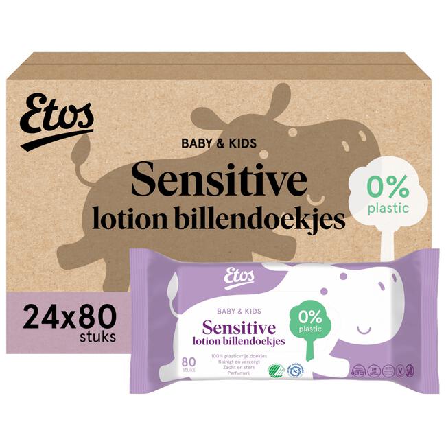 Etos Baby & Kids Sensitive Lotion Billendoekjes Megabox 24x80 Stuks