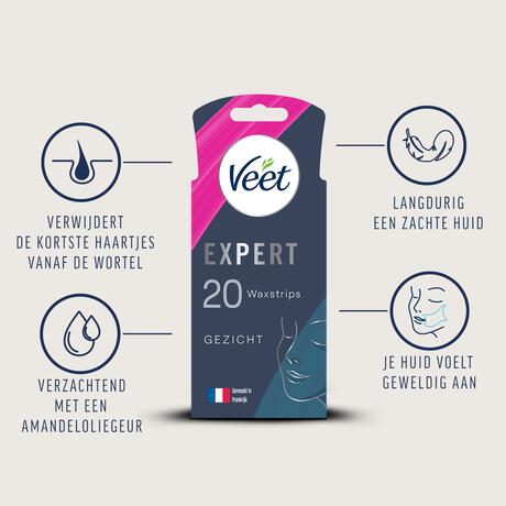 Veet Expert Ontharingsstrips Gezicht Gevoelige Huid 20 stuks