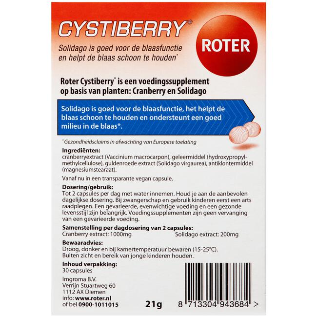 Roter Cystiberry 30 tabletten