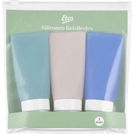 Etos Sillicone Reisflesjes 3 stuks