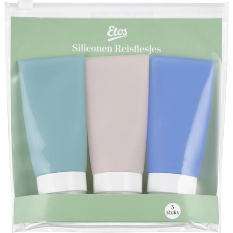 Etos Sillicone Reisflesjes 3 stuks