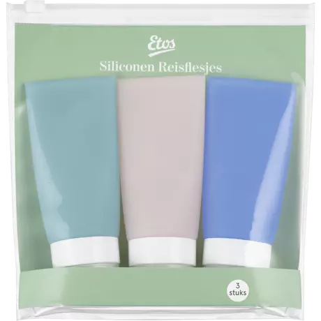 Etos Sillicone Reisflesjes 3 stuks