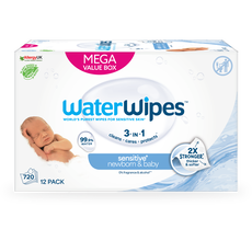 WaterWipes Billendoekjes Plasticvrij Gevoelige Huid Voordeeldoos 12x60 stuks