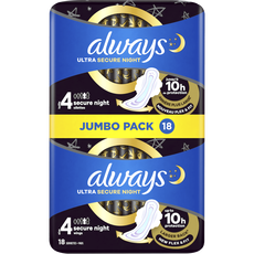 Always Ultra Maandverband Secure Night Met Vleugels 18 Stuks
