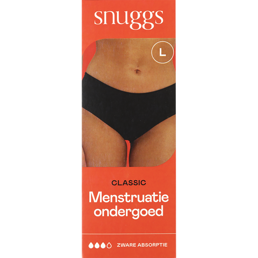 Snuggs Menstruatieondergoed Zware Menstruatie Classic Zwart Maat L