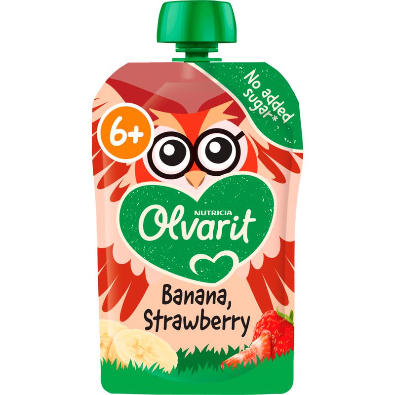 Olvarit Knijpfruit Banaan Aardbei 6+ Maanden 100 gram