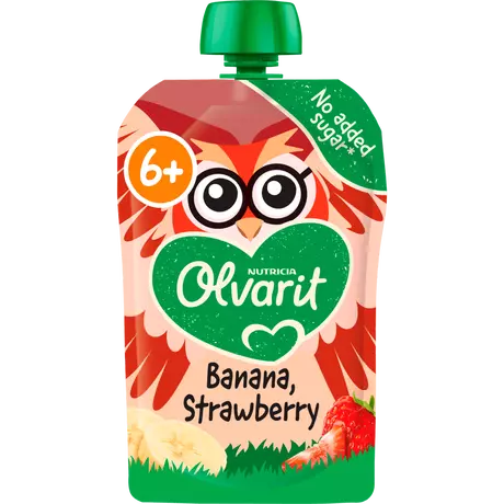 Olvarit Knijpfruit Banaan Aardbei 6+ Maanden 100 gram