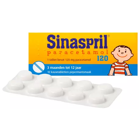 Sinaspril Paracetamol Kauwtabletten 10 stuks&nbsp;