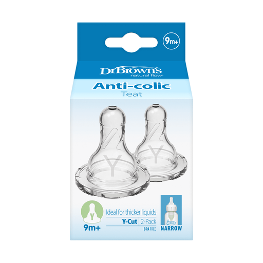 Dr. Brown’s Flesspeen Y-Cut 9+ Maanden  Smalle Halsfles 2 stuks