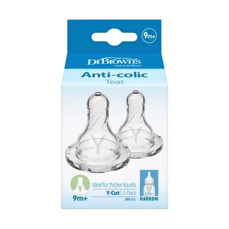 Dr. Brown’s Flesspeen Y-Cut 9+ Maanden  Smalle Halsfles 2 stuks