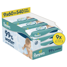 Pampers 99% Water Billendoekjes 9x60 stuks