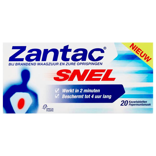 Zantac Snel Kauwtabletten Bij Brandend Maagzuur En Zure Oprispingen