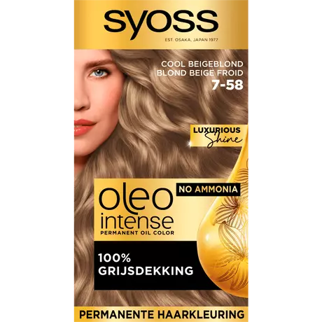 Syoss Oleo Intense Permanente Haarkleuring 7-58 Cool Beigeblond/Blond Beige Froid