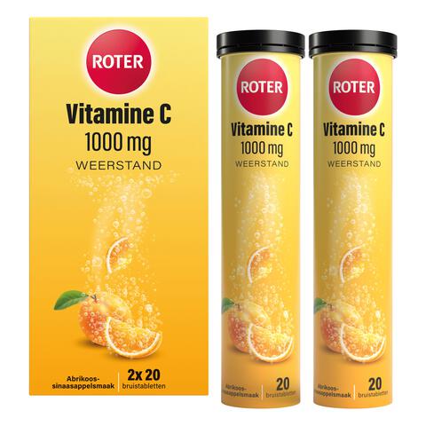 Roter Vitamine C Bruis 1000 mg Abrikoos-Sinaasappel 40 bruistabletten