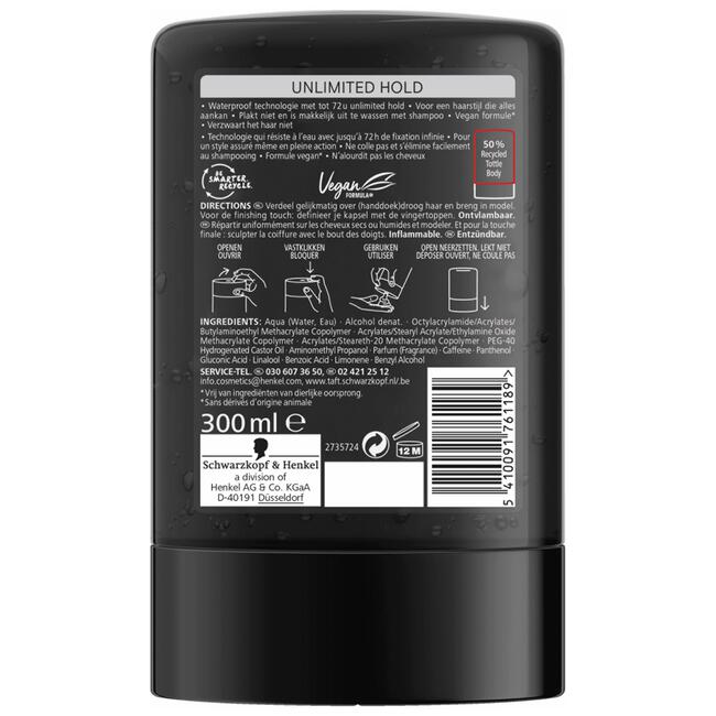 Taft Styling Gel Unlimited Hold Gel 300 ML