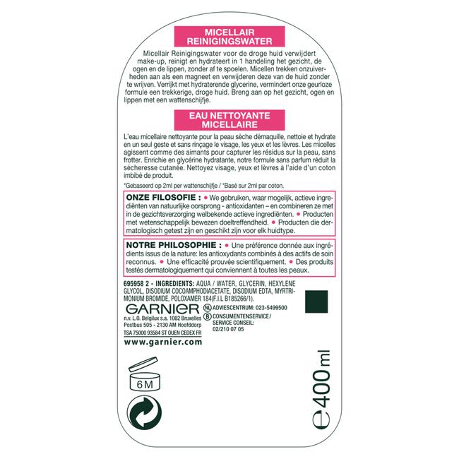 Garnier SkinActive Micellair Water Gevoelige Huid 200 ML