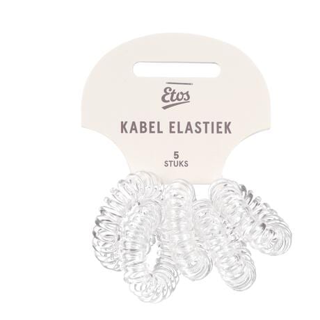 Etos Kabelelastieken Transparant 5St
