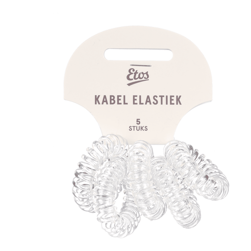 Etos Kabelelastieken Transparant 5St