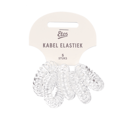 Etos Kabelelastieken Transparant 5St