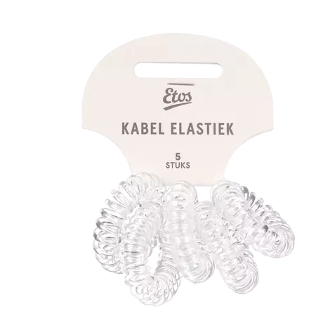 Etos Kabelelastieken Transparant 5St