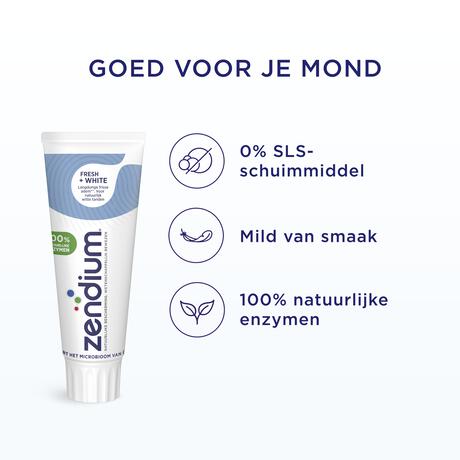 Zendium Fresh+White Tandpasta 75 ML
