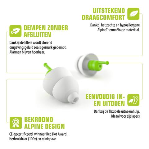 Alpine SleepSoft Herbruikbare Slaap Oordoppen 1 paar