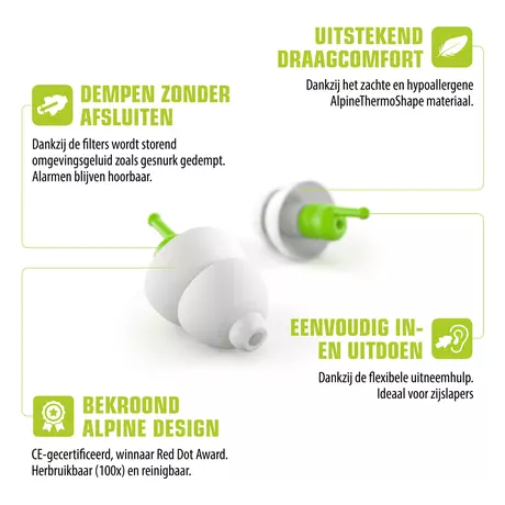 Alpine SleepSoft Herbruikbare Slaap Oordoppen 1 paar