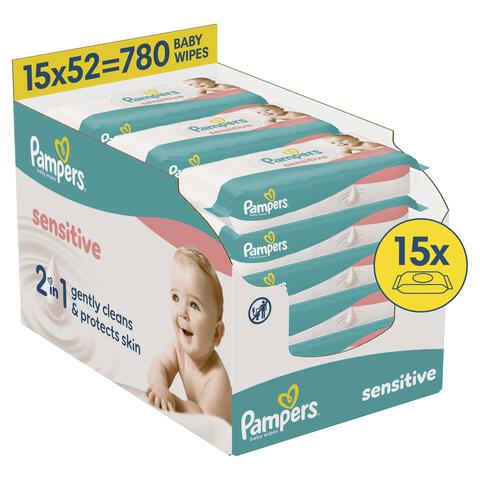 Pampers Sensitive Billendoekjes 15x52 stuks