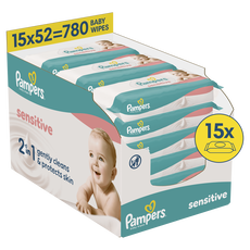 Pampers Sensitive Billendoekjes 15x52 stuks