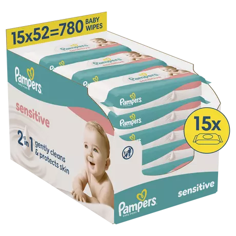 Pampers Sensitive Billendoekjes 15x52 stuks