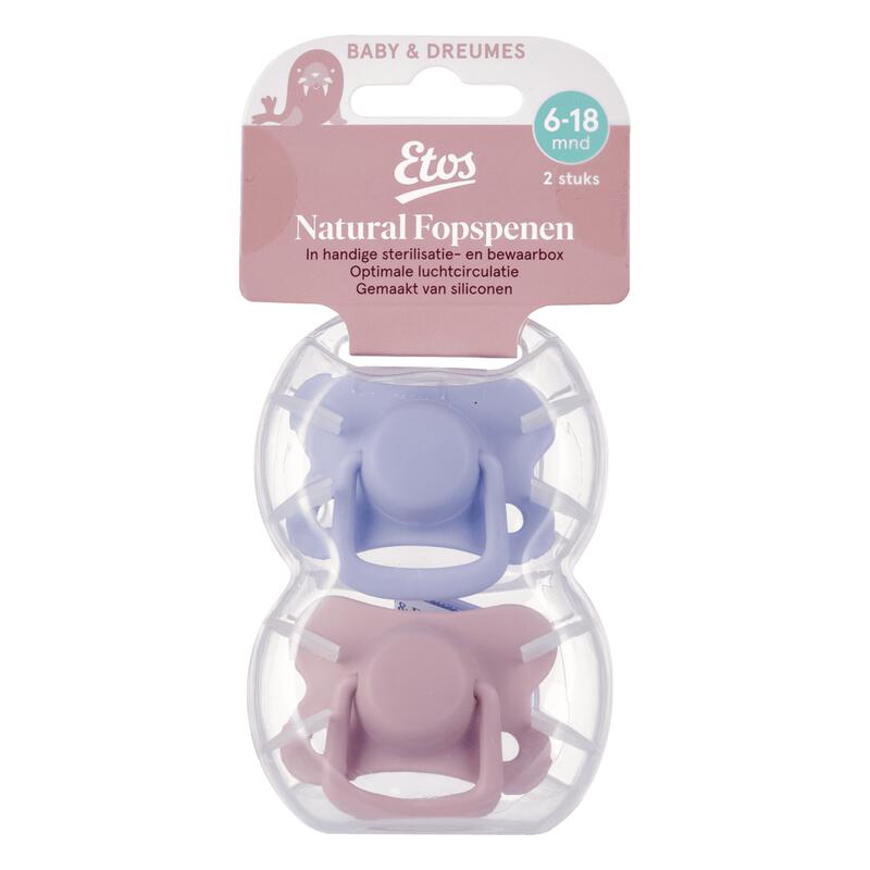 Etos Fopspeen 6-18 Maanden Roze/Violet 2 stuks