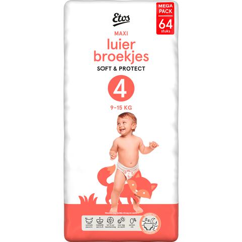 Etos Luierbroekjes Maat 4 Jumbo Pack 64 Stuks