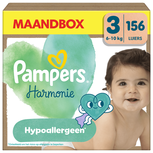 Pampers Harmonie Maandbox Luiers Maat 3 6-10 kg 156 stuks