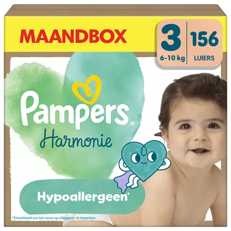 Pampers Harmonie Maandbox Luiers Maat 3 6-10 kg 156 stuks