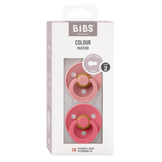 BIBS Size 2 Dusty Pink / Coral Ronde Fopspenen 2 stuks