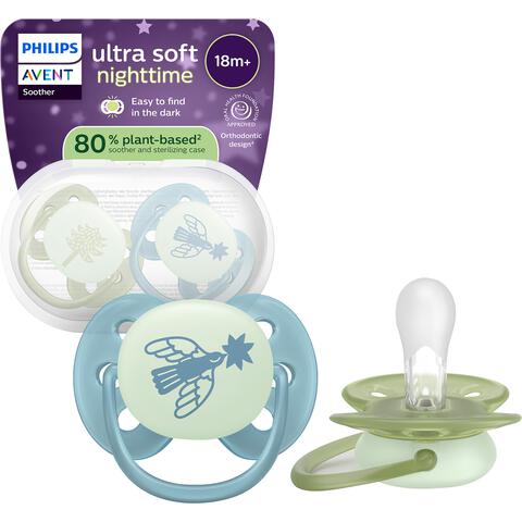 Philips Avent Fopspeen Ultra Soft Nighttime 18M+ SCF094/05 2 stuks