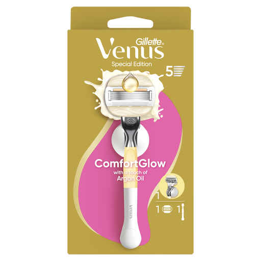 Gillette Venus Comfort Glow Argan Olie Scheersysteem met 1 Navulmesje