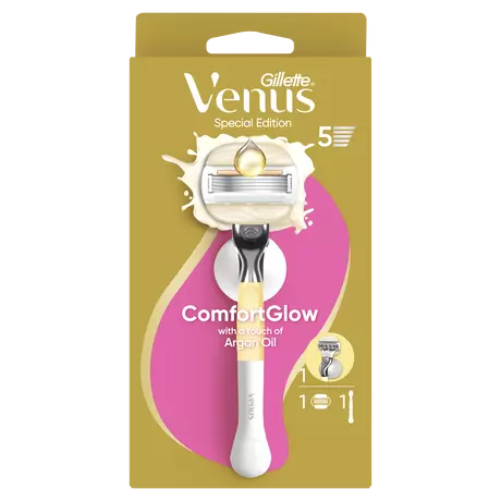 Gillette Venus Comfort Glow Argan Olie Scheersysteem met 1 Navulmesje