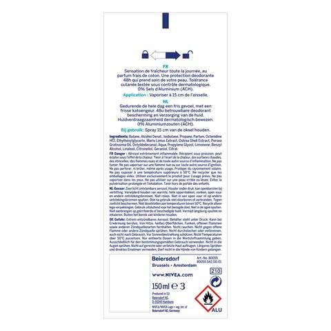 NIVEA Fresh Comfort Deodorant Spray 150 ML
