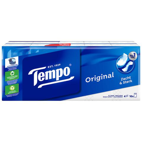 Tempo Regular 4-Laags Zakdoekjes 10x10 stuks