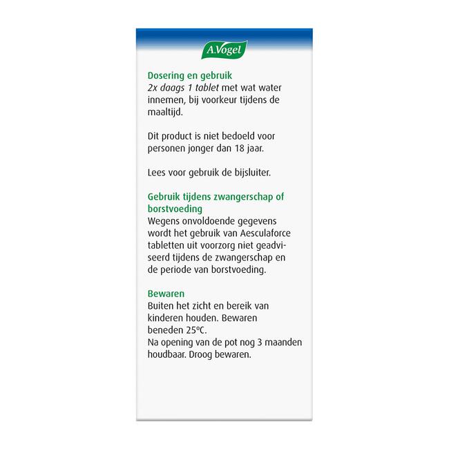 A.Vogel Aesculaforce bij Spataderen & Zware Benen tabletten 50 stuks