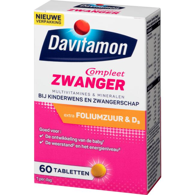 Eindig werknemer kijk in Davitamon Compleet Zwanger met Extra Foliumzuur en Vitamine D3 60 Tabletten  60 EA | Etos