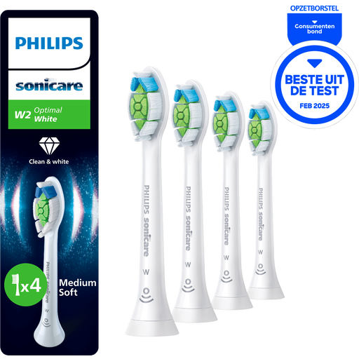 Philips Sonicare Optimal White Opzetborstels Wit HX6064/87 4 stuks
